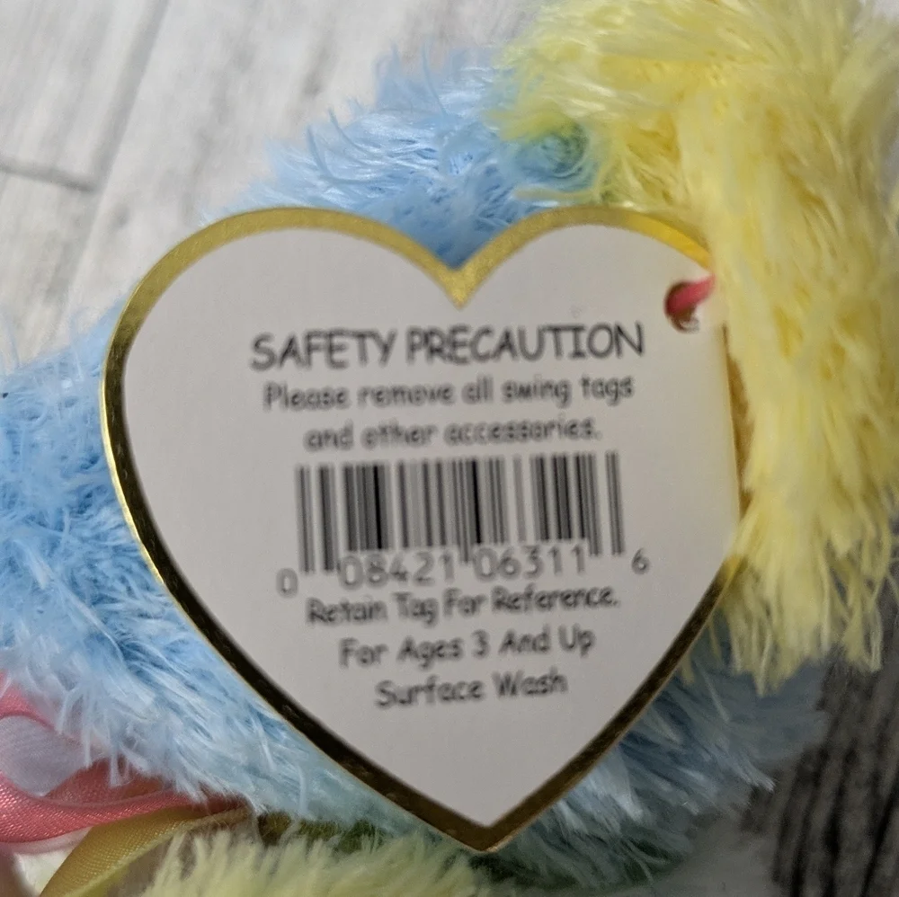 Ty Surprise Multicolor Plush Bear with Ribbon